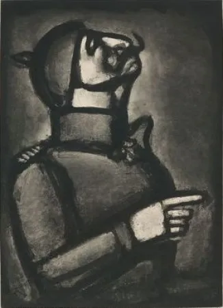 Aquatint Rouault - Plus le coeur est noble, moins le col est roide