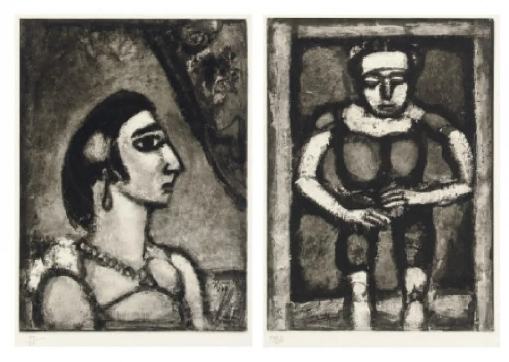 Etching And Aquatint Rouault - Quatorze planches gravées pour Les fleurs du mal