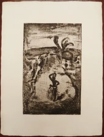 Woodcut Rouault - Village en Jamaïque