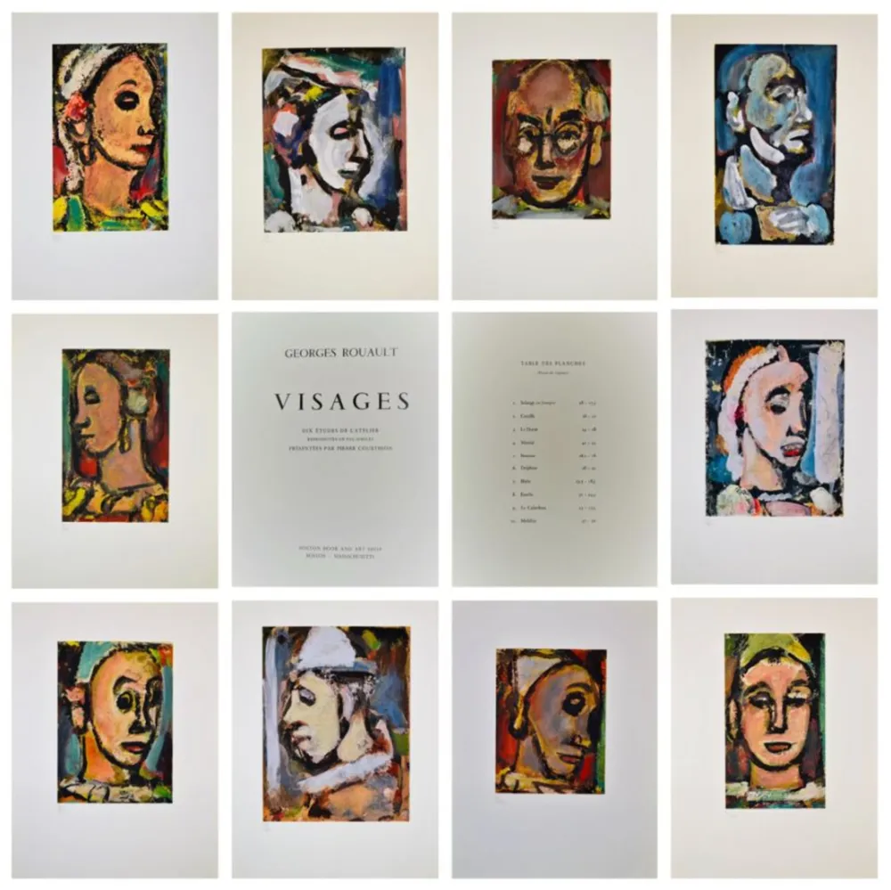 Lithograph Rouault - Visages Portfolio