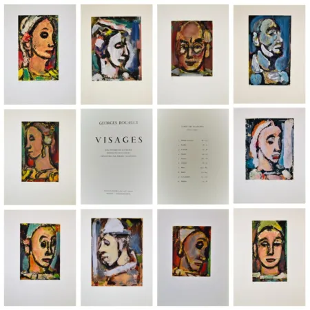Lithograph Rouault - Visages Portfolio