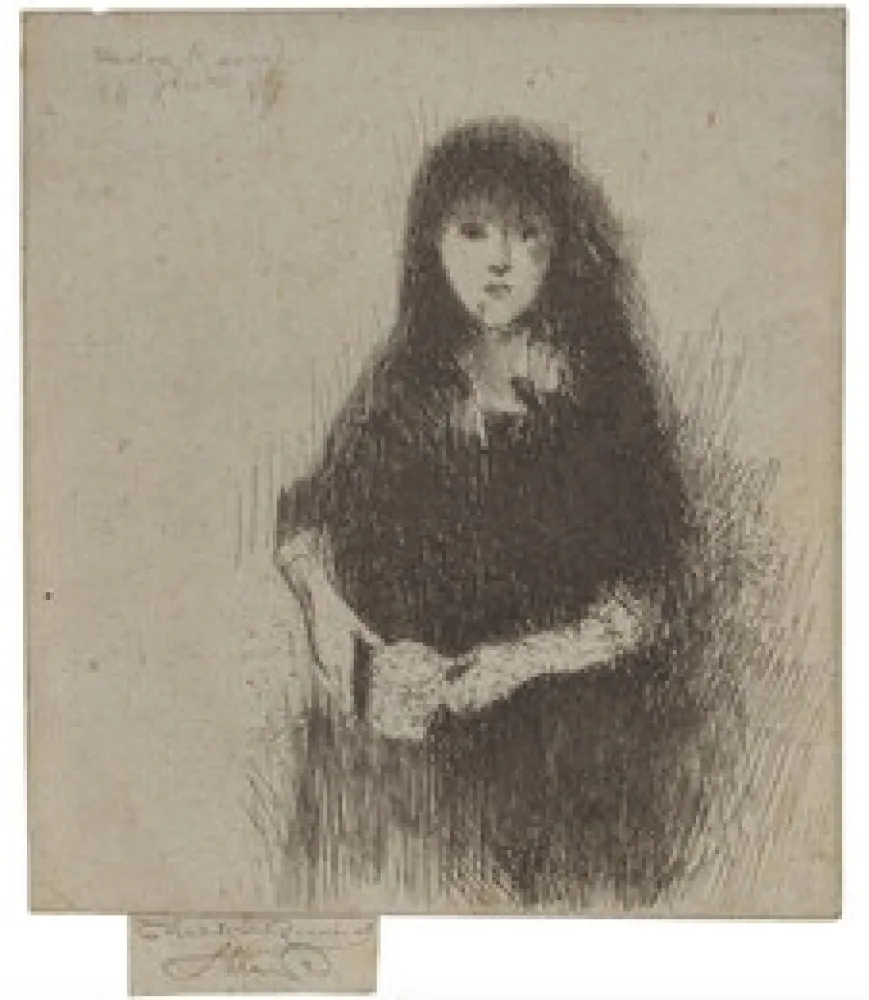 Engraving Roussel - Portrait of a Little Spanish Girl