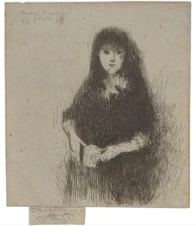 Engraving Roussel - Portrait of a Little Spanish Girl