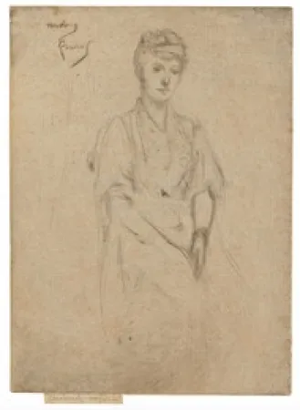 Drypoint Roussel - Portrait of Mrs. Cyprian Williams in Fancy Dress
