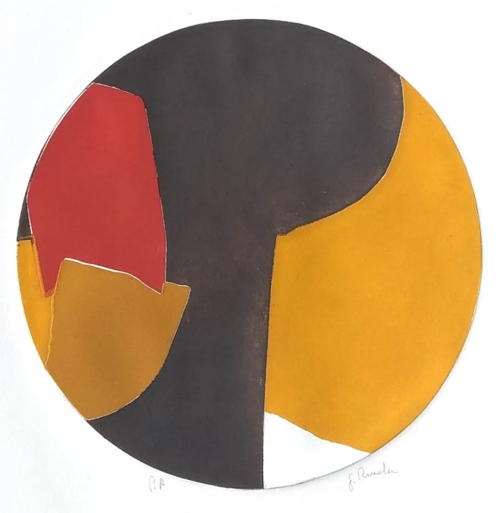 Etching And Aquatint Rueda - Perfiles, siluetas y Limites III