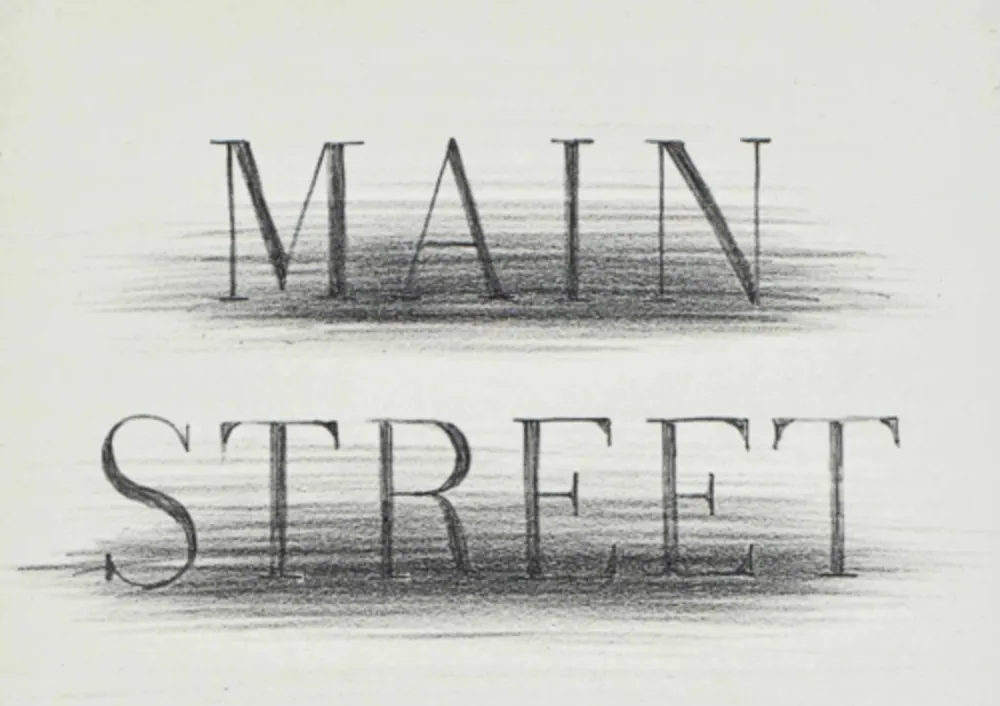 Lithograph Ruscha - Main Street