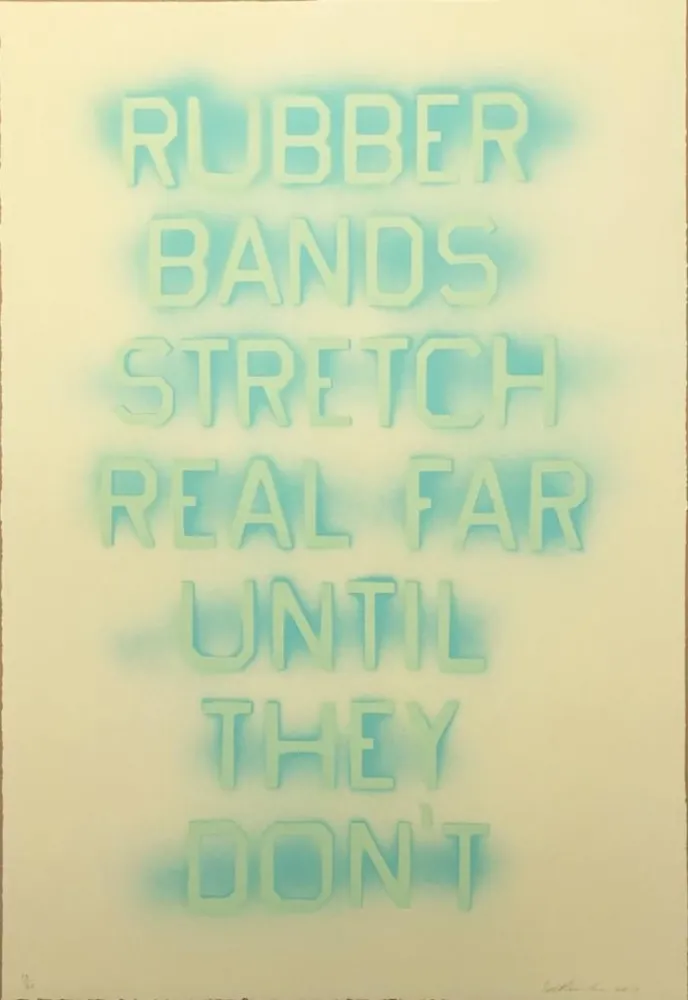 Lithograph Ruscha - Rubber Bands (State II)