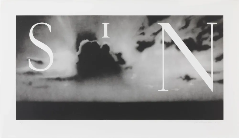 Lithograph Ruscha - Sin - Without
