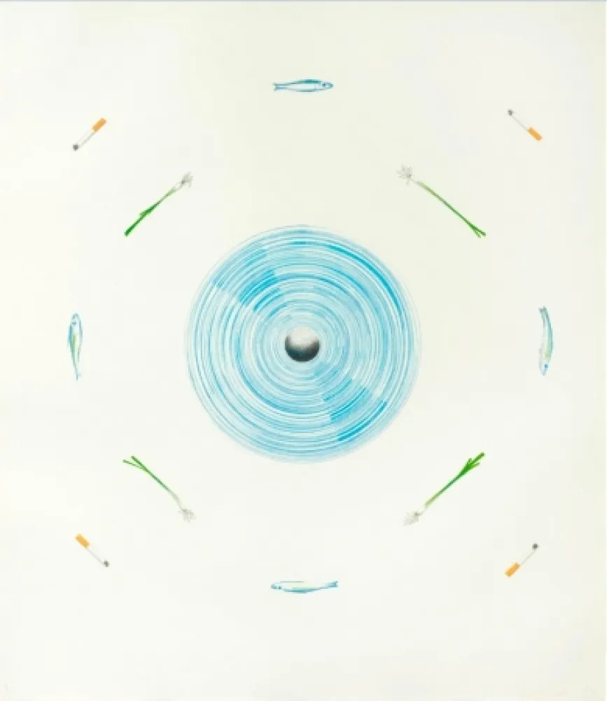 Lithograph Ruscha - The fan and its surroundings