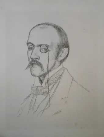 Lithograph Rysselberghe - Portrait “Henri de Regnier“