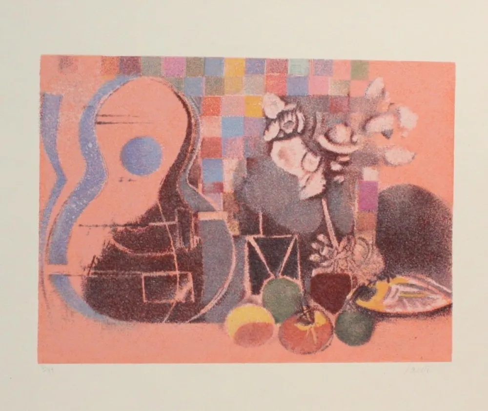 Lithograph Saetti - NATURA MORTA