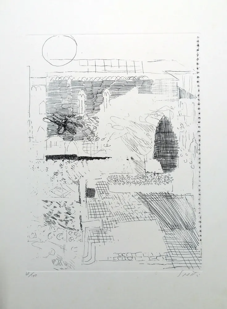 Engraving Saetti - Paesaggio