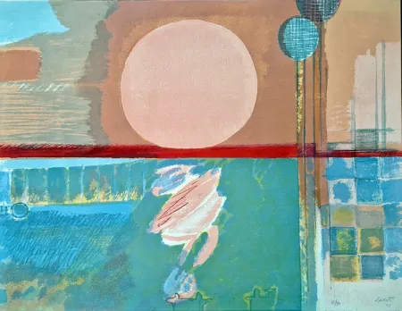 Lithograph Saetti - Vaporetto sotto il sole