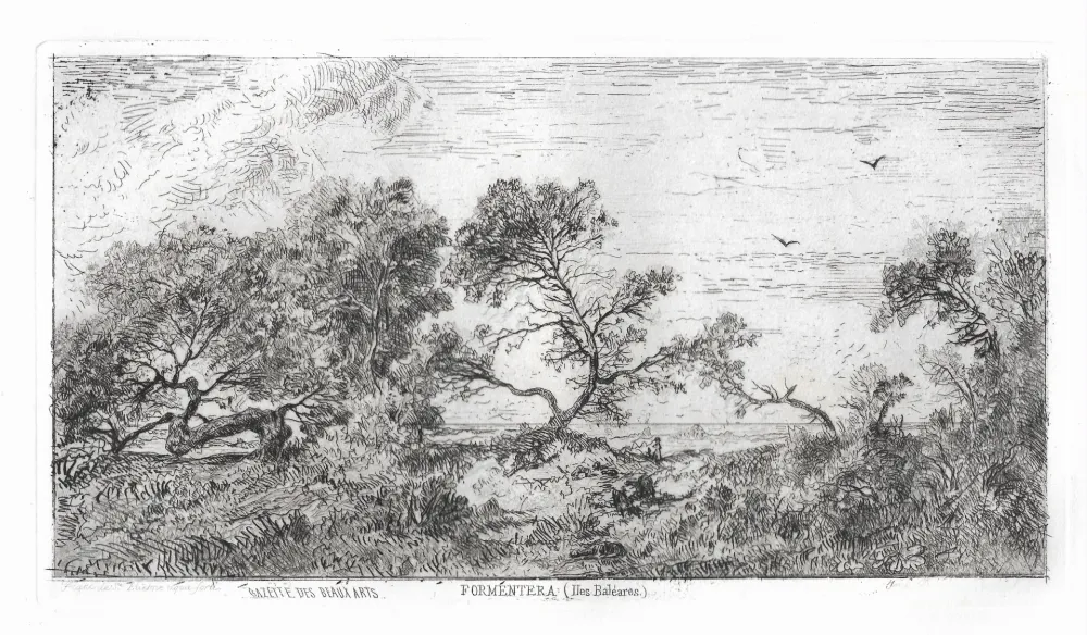 Etching Saint-Etienne (De) - Souvenir des Îles Baléares. Formentera.