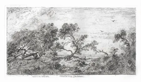 Etching Saint-Etienne (De) - Souvenir des Îles Baléares. Formentera.