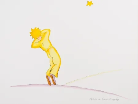 Lithograph Saint-Exupéry - Le Petit Prince endormi