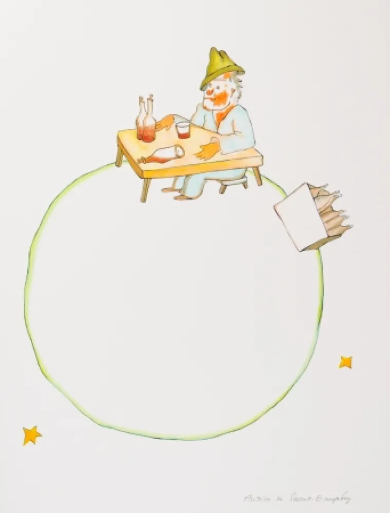 Lithograph Saint-Exupéry - L'ivrogne