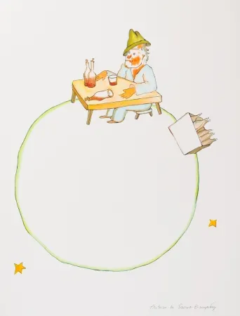 Lithograph Saint-Exupéry - L'ivrogne