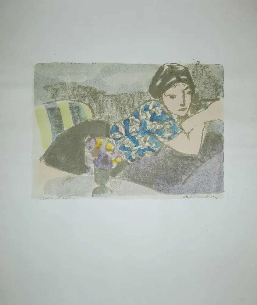 Lithograph Salvadori - La camicetta blu