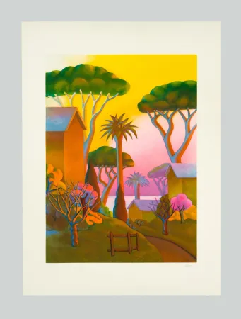 Etching And Aquatint Salvo - Paesaggio tropicale