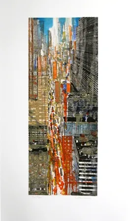 Etching And Aquatint Salzmann - New York 5ème Avenue.