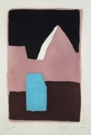 Lithograph Santomaso - Composition 