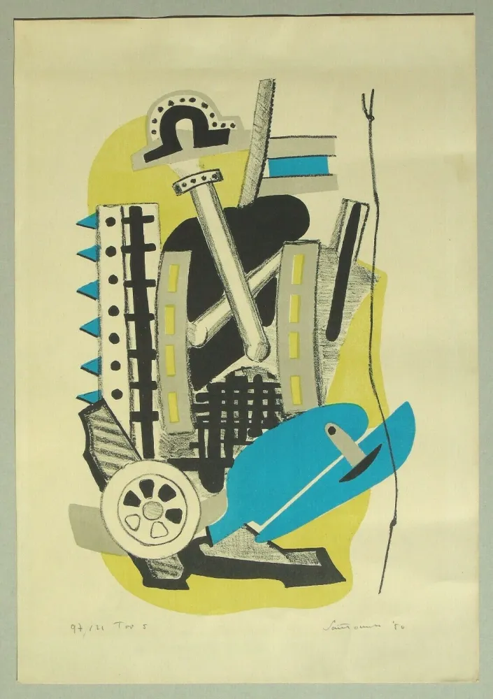Lithograph Santomaso - Composizione (c)