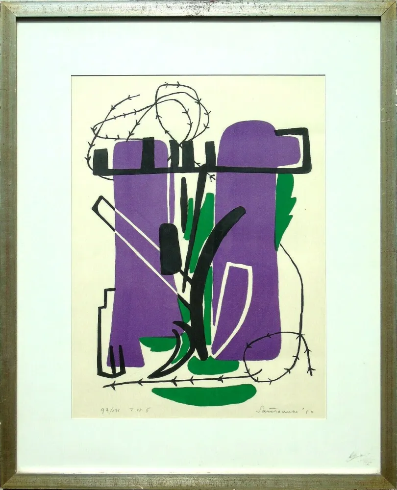 Lithograph Santomaso - Composizione (d)