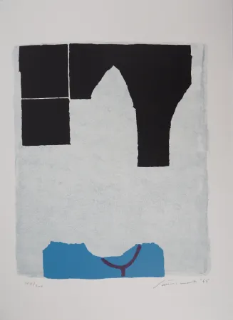 Lithograph Santomaso - L'Arche noire