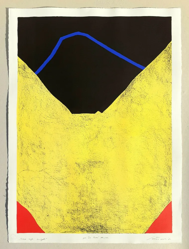 Lithograph Santomaso - Rosso agli angoli