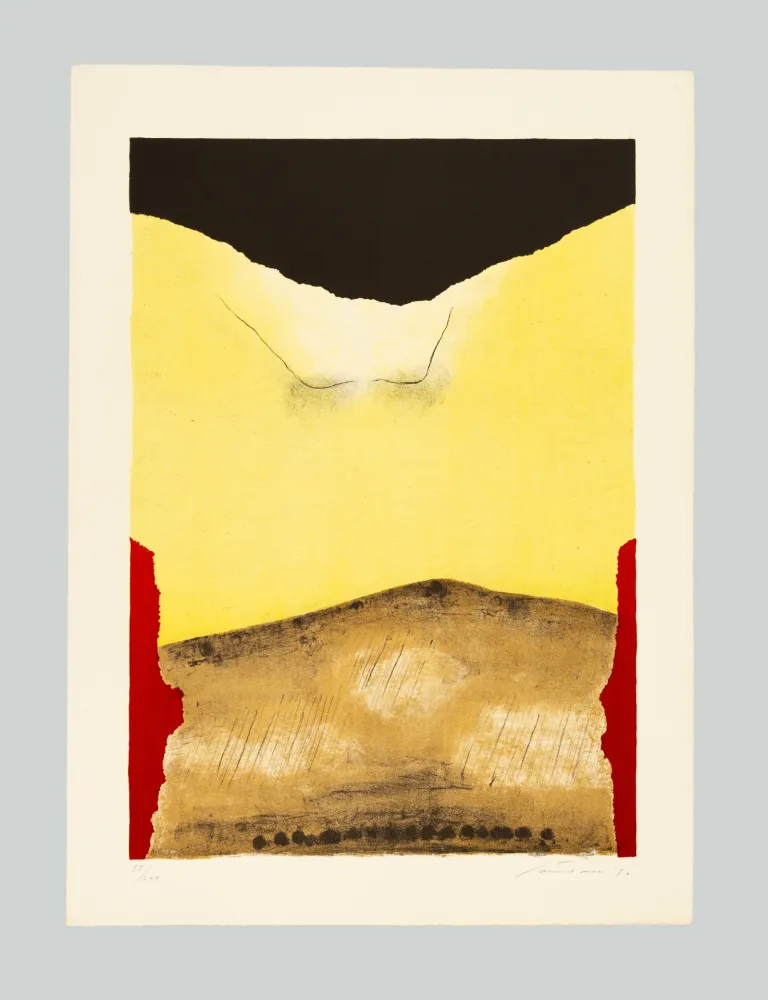 Lithograph Santomaso - Rosso agli angoli