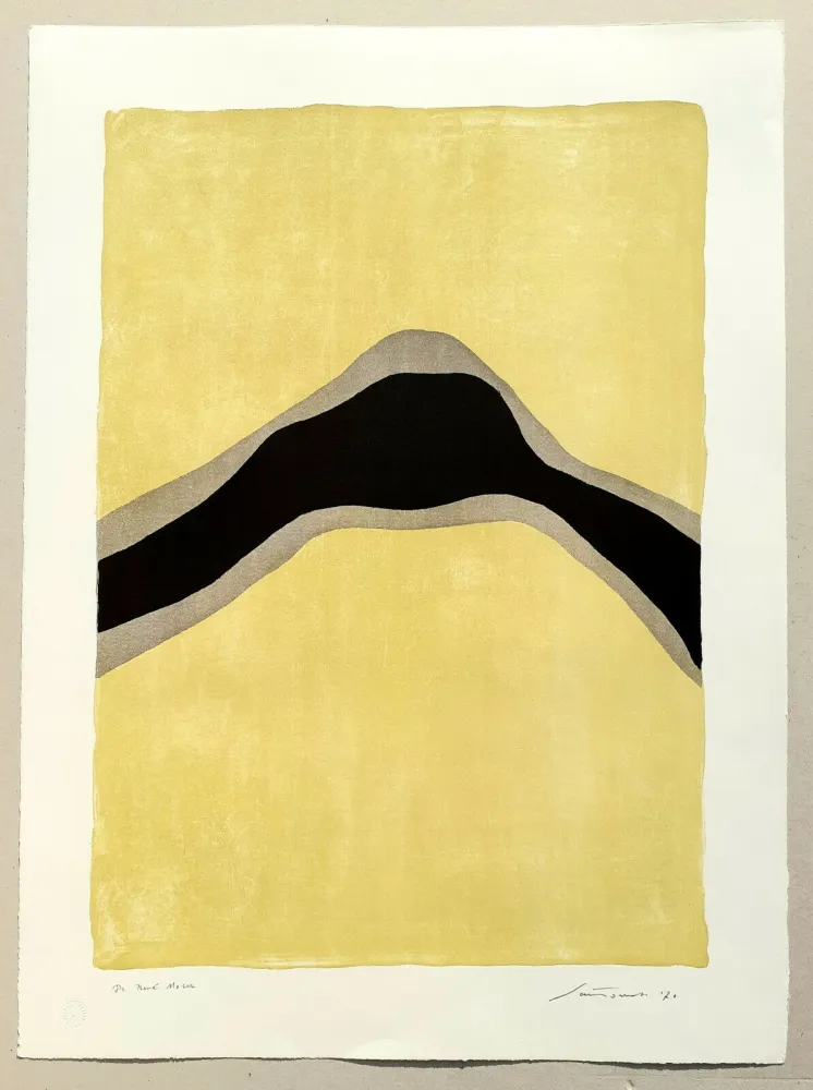 Lithograph Santomaso - Separazione giallo e nero