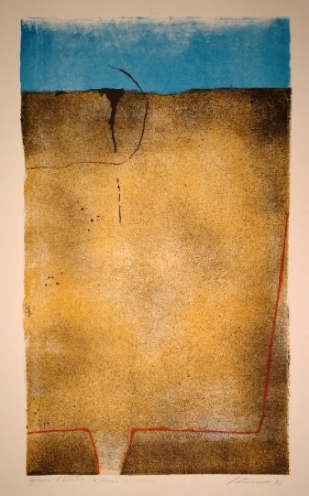 Lithograph Santomaso - Untitled