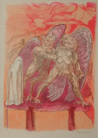 Lithograph Sassu - SENZA TITOLO