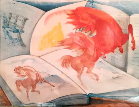 Lithograph Sassu - Senza titolo