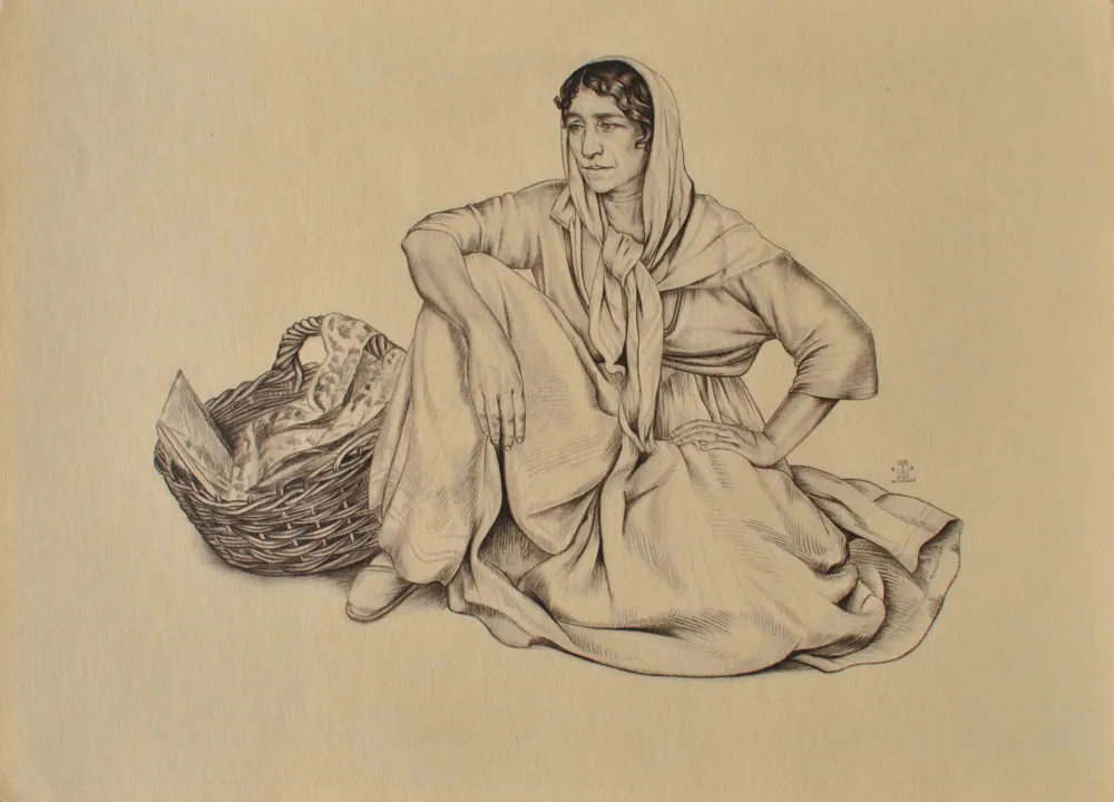 Etching Sauer - Gitane assise