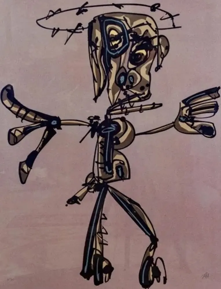 Lithograph Saura - Crucifixión