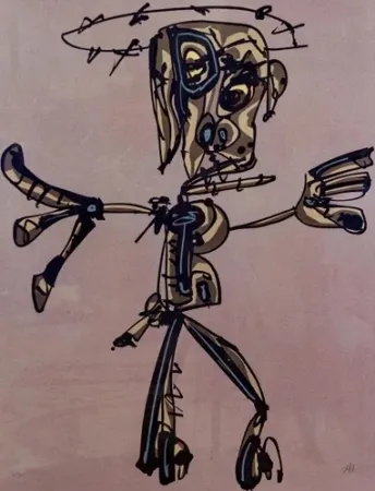 Lithograph Saura - Crucifixión