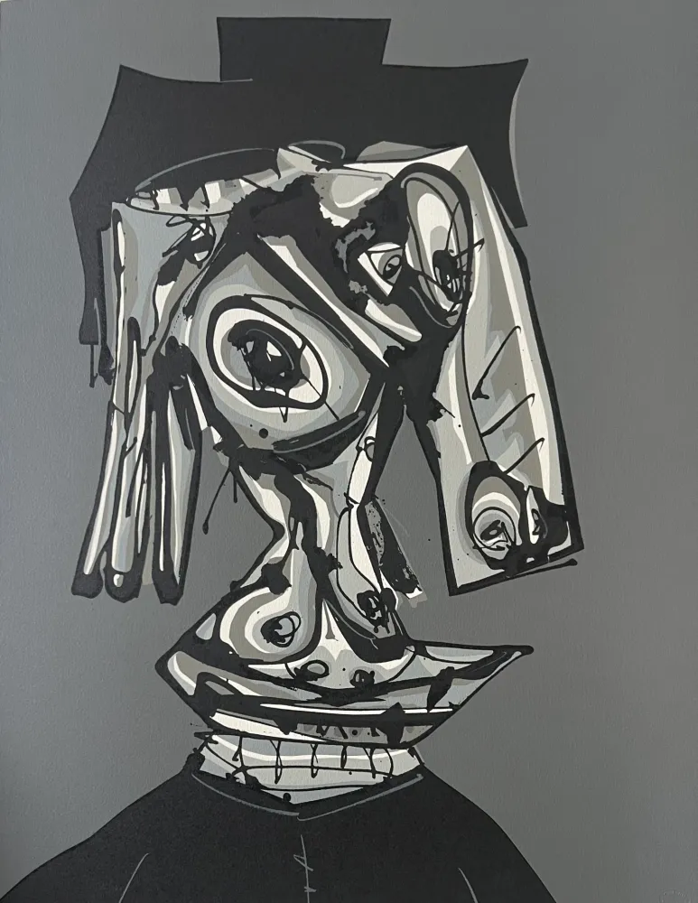 Lithograph Saura - Dora Maar Visitada III -  Atelier Clot, Bramsen & Co