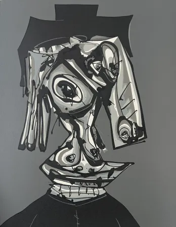 Lithograph Saura - Dora Maar Visitada III -  Atelier Clot, Bramsen & Co