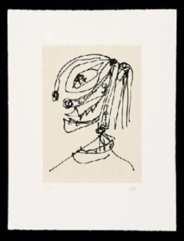 Etching And Aquatint Saura - Frauen Portrait mit Hut 4