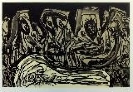 Lithograph Saura - Kafka 3