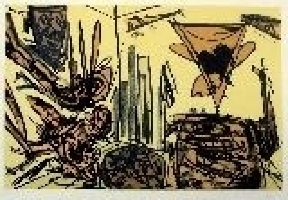 Lithograph Saura - Kafka 5