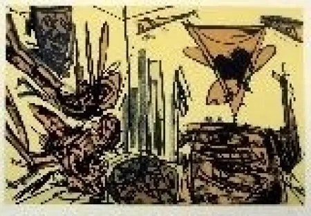 Lithograph Saura - Kafka 5