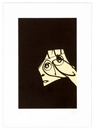 Lithograph Saura - Le chien de Goya