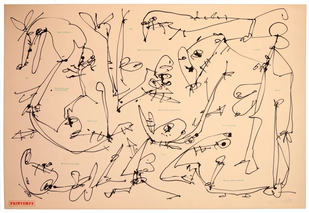 Linocut Saura - Les quatre saisons, Printemps