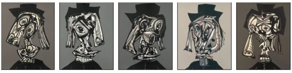 Lithograph Saura - Portfolio Dora Maar Visitada I, II, III, IV, V