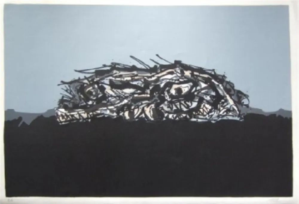 Lithograph Saura - Portrait imaginaire de Goya