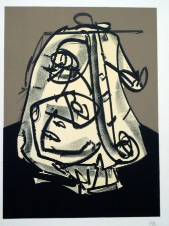 Lithograph Saura - Retrato