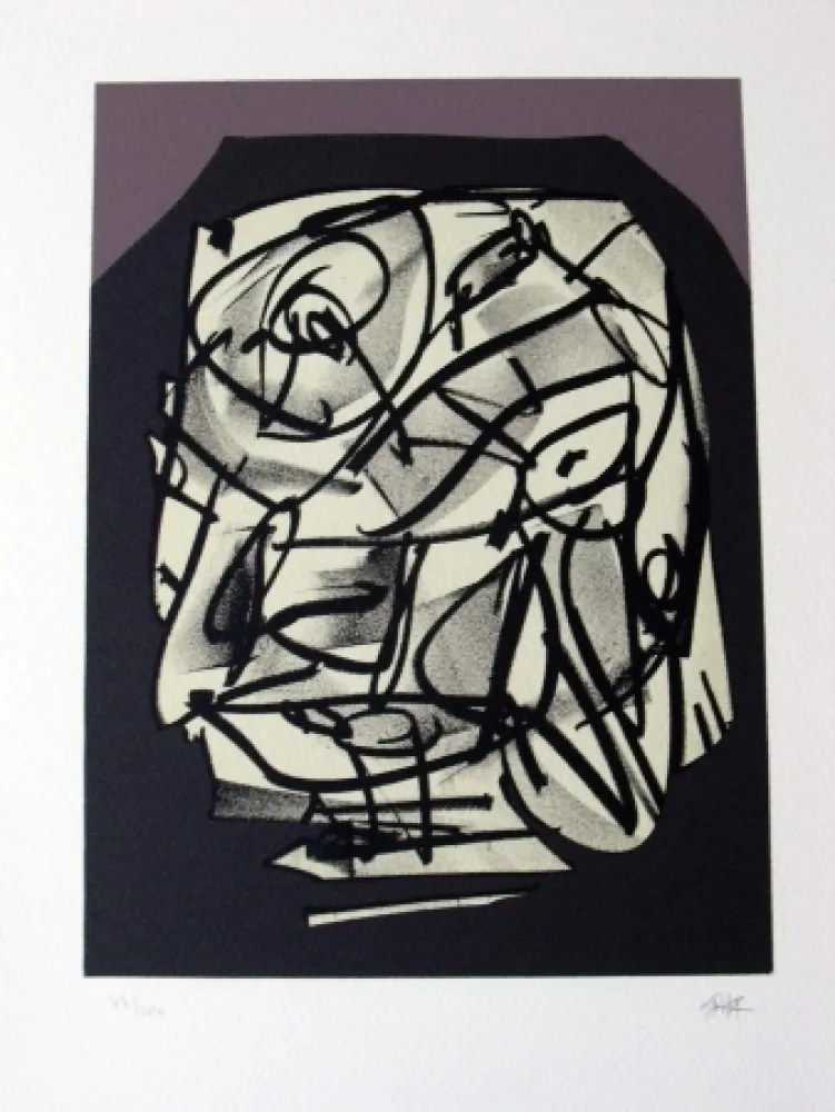 Lithograph Saura - Retrato